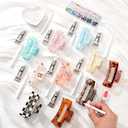 10 Sets DIY Hair Claw Clips Kit Acrylic Claw Clip with Resin Rhinestones Pearls Little Jewelry Decor for Girl's Night Sleepovers Party Supplies Aesthetic Hairpin for Women Adult Craft DIY
