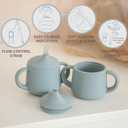 Moonkie Silicone Baby Sippy Cups | 3 Stages Training Cup Straw Cup for Infants Toddlers and Kid | 4 oz 2Pack