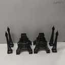 Therwen Eiffel Tower Sculpture, Alloy Metal 15 Inch Paris France Statue, Black, Tabletop Decor, Set of 4, Gift for Party, Housewarming, Anniversary, Birthday, Corporate Events