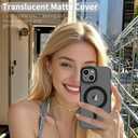 Magnetic for iPhone 15 Case, Compatible with MagSafe, Military Grade Drop Protection, Slim Matte Translucent Shockproof Anti-Fingerprint Phone Cover, Matte Black