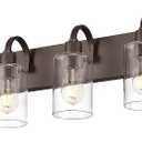 Emliviar 44.7 Inch Large Vanity Light for Bathroom, 6 Light Farmhouse Sconces Wall Lighting Over Mirror with Clear Glass, Oil Rubbed Bronze Finish, YCE237B-6W ORB