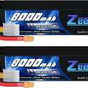 Zeee 6S Lipo Battery 8000mAh 22.2V 120C Soft Pack RC Battery XT60 Connector for RC Car Truck Desert Racer RC Drone RC Tank Racing Hobby Models(2 Pack)