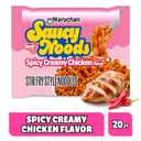 Maruchan Ramen Spicy Creamy Chicken Noodles, Saucy Noods Stir Fry Style, Bold Korean-Inspired Sauce, Rich Flavor, Made in USA 3.3 Oz. (20 Pack) (EXP 12/11/26)