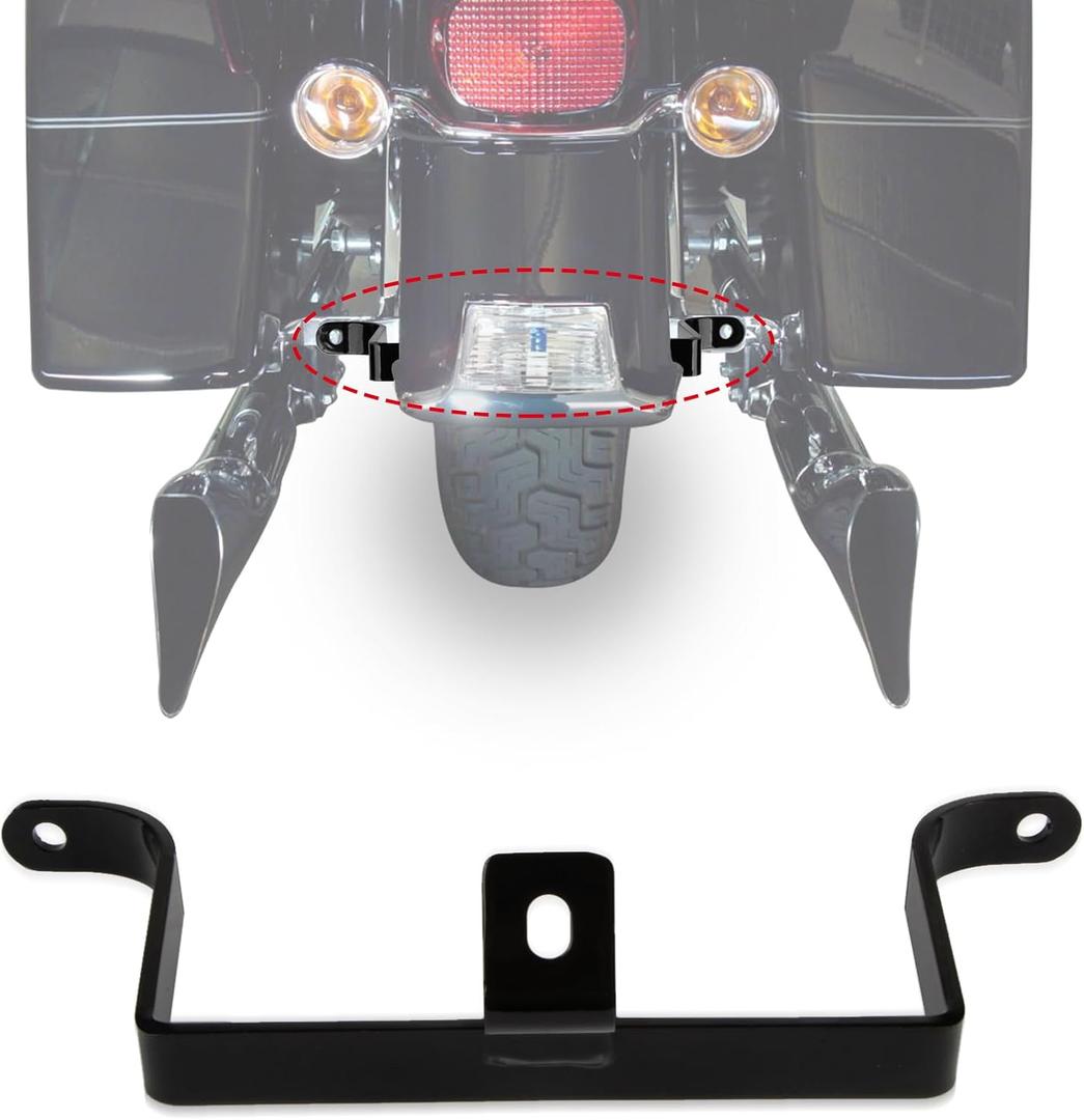 PSLER Saddle Bag Saddlebag to Fender Support Bracket Saddlebag Mount to Mudguard Support Bar for Touring Street Glide Road Glide FLTR Electra Glide FLHT Road King FLHR 1984-2008 Gloss Black