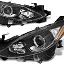 Headlight Assembly Projector Compatible With 2014-2016 14 15 16 Mazda 3 2014 2015 2016 14-16 Mazda 3 Passenger Side And Driver Side