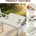 Square Fitted Table Cover with Elastic Edge Design Table Cover Waterproof Stain-Resistant Wipeable Table Cloth for Kitchen Dining Picnic Patio Outdoor Party Geometry 60x60 Inch