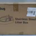 Stainless Steel XL Cat Litter Box for Cats, High-Sided Design Prevents Urine Leakage, Non-Stick, Easy to Clean, Includes Scoop, Gray XL 2 Pack