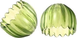 Baluue Green Glass Lamp Shade Replacement, Small Tulip Flower Lampshades for Pendant Light, Wall Sconce, Chandelier, Floor & Table Lamps, Vintage Style Light Covers (1 Pack)