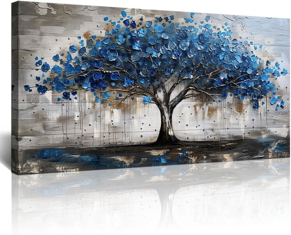 Lapremoly Framed Wall Decor For Living Room Wall Art For Office Bedroom Decor Tree Panoramic Landscape Wall Paintings Canvas Prints Textured Abstract Pictures Artwork Modern Home Decorations