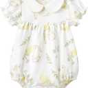 pureborn Baby Girls Boys Bodysuit Super Soft Cotton Romper  (3-6 Months, Field Rabbit)