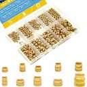 410Pcs M2 M2.5 M3 M4 M5 M6 Threaded Inserts Assortment Kit for 3D Printing Components,Female Thread Metric Brass Knurled Nuts,Insert by Heat into Plastic Parts