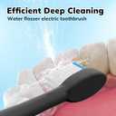 5 Pack Replacement Flossing Toothbrush Heads for Waterpik Sonic Fusion - Compatible with SF-01/SF-02/SF-03/SF-04 - Black with Caps