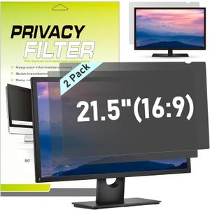 LAMA 2 Pack 21.5 Inch 16:9 Computer Privacy Screen Filter for Widescreen Monitor, Universal Privacy Shield, Privacy Screen Protector(WxH:476 * 268mm), Anti-Spy/Anti-Scratch/Anti-Glare Protector