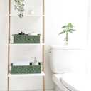 Mkono Macrame Storage Baskets Boho Decor Box Handmade Woven Decorative Countertop Toilet Tank Shelf Cabinet Organizer for Bedroom Livingroom Home, Set of 2, Green