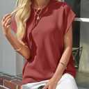 Saodimallsu Womens Cap Sleeve Sweater Top Summer Crew Neck Trendy Going Out Loose Knit Shirt (Small, Wine Red)