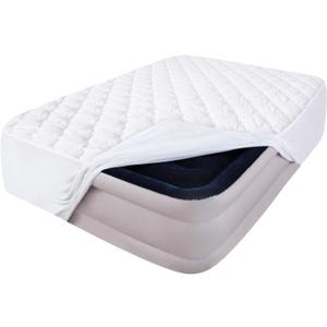 Queen Air Mattress Pad Cover Thick Quilted Inflatable Matresss Topper, Super Soft Breathable and Noiseless Down Alternative Fiber Mattress Pad Fits Up to 16 Inch Mattress