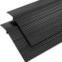 Metal Floor Transition Strip, Aluminum Threshold for Doorways, for Gap from 0.4to 1.6, for Doorways Tile Wood Vinyl Laminates, Size 36in x 4in x 1.32 in (Black,2pack)