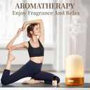 KZZ Glass Diffuser Small Cool Mist Humidifier for Bedroom Aromatherapy Diffuser for Essential Oils Warm Night Light Timer Waterless Auto-Off Quiet Ultrasonic Aroma Diffuser for Home