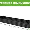 DIIYIV 2PCS 12x2x1FT Galvanized Raised Garden Bed Kit,Vegetable Boxes-Rectangle Metal Flower Box,Large Planter Raised Beds Outdoor Garden for Planting,Fruit,Herb-Black