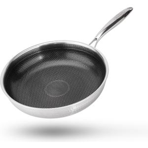 Hybrid 12 inch Stainless Steel Non Stick Skillet,Frying Pans Nonstick, PFOA Free Cookware, Dishwasher and Oven Safe, Induction Compatible