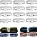 12pcs Bed Sheet Organizers and Storage Bands for Closet Organization Linen Labels King Twin Full Queen Bedding Bands Elastic Sheet Straps (12PCS Mix Size)