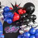3 x Red Blue Black Balloon Arch Kit, Blue and Red Balloon Arch Kit, Blue Black Balloons Garland with 22 Inch Star Foil Balloons for Men Boys Birthday Baby Shower Graduation Party Decorations