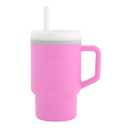 Infantino My 1st Tumbler, Silicone Sippy Cup with Straw & Handle, Spill-Resistant, for On-the-Go, BPA-Free Transition Cup, Cotton Candy (Small)