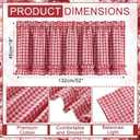 2 Pcs Red Gingham Ruffled Valances for Window Farmhouse Buffalo Checkered Valances Ruffle Rustic French Country Kitchen Curtains with Rod Pocket for Bathroom Cafe 52" W x 18" L