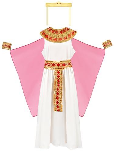 Liitrsh Egyptian Costume for Women Halloween Cosplay Set Egyptian Dress for Adult Costume Queen Accessories(X-Large,Pink)