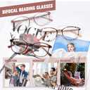 OPTOFENDY Bifocal Reading Glasses for Women, TR90 Round Clear Top Blue Light Computer Readers with Spring Hinge (Crystal Brown)