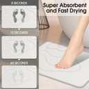 ZIKIBL Stone Bath Mat Diatomaceous Earth Shower Mat Non-Slip Super Absorbent Diatomite Stone Mats for Bathroom Floor/Kitchen Counter Quick-Drying Easy to Clean (24''*16''White)