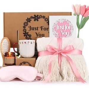 Birthday Gifts for Women,Get Well Soon Self Care Gift Baskets,Unique Happy Birthday Women Gifts Box for Mom,Mother,Her,Grandma,Sister,Best Friend,Wife,Bestie,Coworker 9pcs Gift Sets Christmas Presents (White)