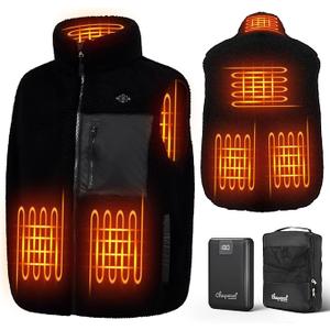 Heated Vest for Men, Soft Fleece Heated Vest with Battery Pack Included, 7.4V 16000mAh Rechargeable Electric Vest