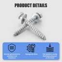 Hicarer 100 Pcs 3/8" x 3" Lag Bolts Kit Hex Head Lag Screws with Washers for Wood Hot Dip Galvanized Heavy Duty Screws Kit for Wood, Deck, Furniture, Boat Repair