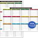 2026 Wall Desk Calendar 11x17 Inch, Reversible 2-Sided Horizontal or Vertical, 12 Month with Generous Block Space & Holidays Marked for Office, Home, School - 2 Pack (1 Laminated & 1 Cardstock)