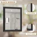 SMIROR Matte Black Bathroom Mirror for Over Sink 24x 28 inch, Metal Thick Frame Rectangle Vanity Mirror for Wall, Anti-Rust, Horizontally or Vertically Mounted
