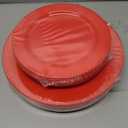 joy akkess 50 PCS Red Plastic Plates Heavy Duty Red Plates Disposable include 25 Dinner (10.25") & Dessert/Salad (7.5") for Valentine's Day, Birthday, Wedding