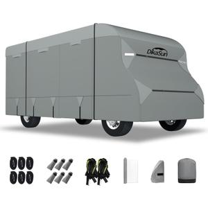 Class C RV Cover 23' ~ 26', 7 Layers Top Motorhome Cover, Heavy Duty Anti-UV Camper Cover Windproof Ripstop Class C Travel Trailer Cover
