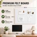 Large Felt Bulletin Board for Wall, 48" x 36" Pin Board, White