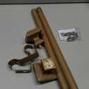 Wooden Curtain Rods for Windows 32-45inches Curtain Rod Diameter 1 Inch, Wood Decorative Treatment Single Window Rods - Square Imitation Wood Grain Finial 1 Pack