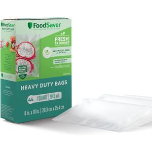 FoodSaver Heavy Duty Quart Vacuum Seal Bags, 44 Pack with 30% Extra Thickness, Compatible with All FoodSaver Appliances