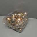 Prextex 36-Pieces Champagne Christmas Ornaments Set - Shatterproof, Festive Christmas Balls Decorations in 3 Sizes and 6 Styles with Hanging Loops for Tree, Wreath, and Dazzling Holiday Party Decor