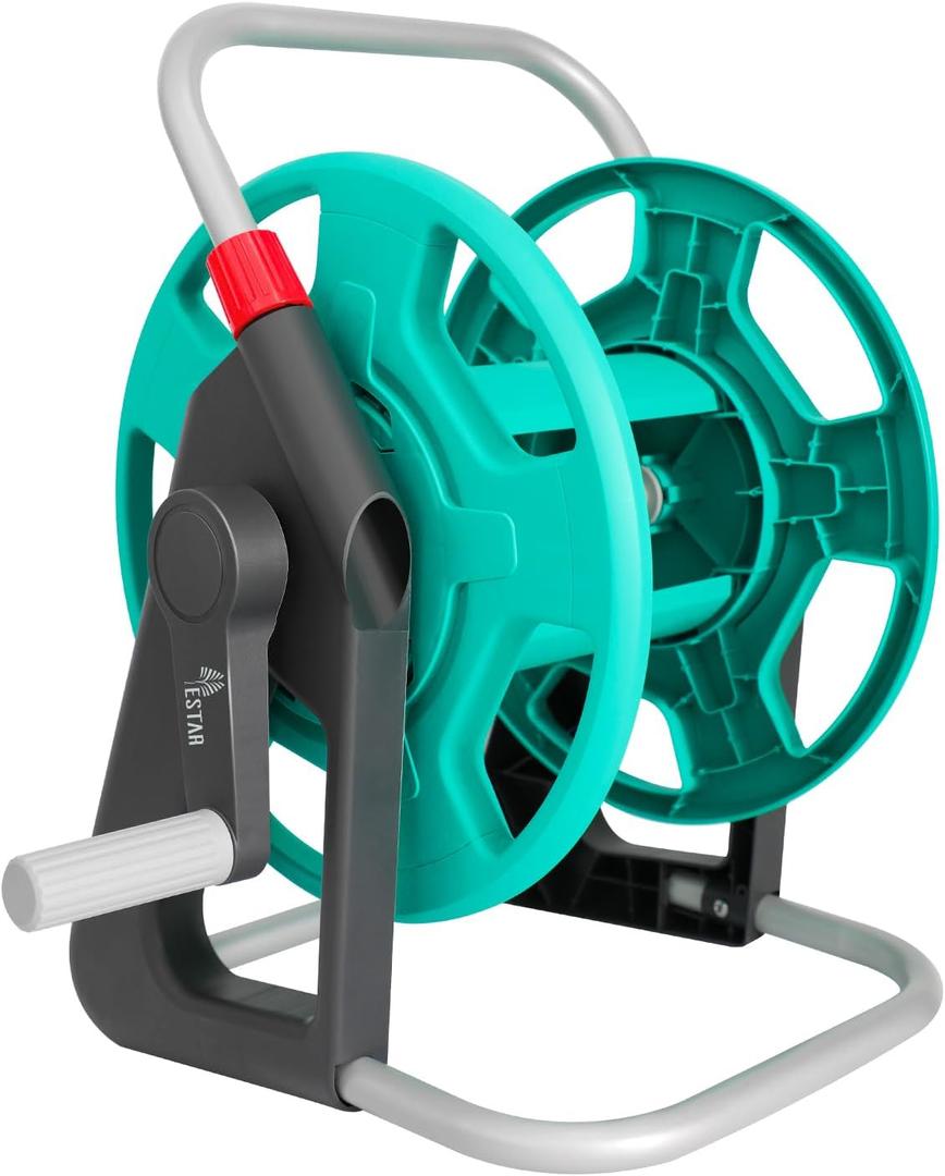 Garden Water Hose Reel Cart,Holds 50-80 Ft of 5/8 Inch Hose, Portable Hose Pipe Holder for Outside (Green)