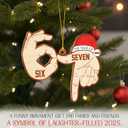 2 x 67 Christmas Ornament - Funny Six Seven Ornaments 2025-67 Meme Wood Hanging Decor for Tree - Gen Z, Gen Alpha Slang Meme Decor Trendy for Teens, Kids, Adults - Funny White Elephant Gifts - 6 7 Gifts