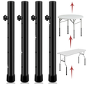8 Pack Folding Table Risers, 4 Levels Adjustable Height Folding Table Leg Extenders, Heavy Duty Metal Table Leg Extensions Raise Table Height 3.6in | 6.77in | 10in | 13in