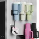 Magnetic Stanley Cup Holder for Refrigerator, Water Bottle Organizer for Stanley 40 oz with Tumbler Lid Organizer, Hanging Kitchen Organizers and Storage for Stanley Cup Accessories