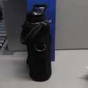 Insulated Water Bottle 40 oz, Triple Wall Vacuum Stainless Steel (Cold for 48 Hrs), Leak Proof & Non-BPA, Modern Water Flask Jug with Paracord Handle & Straw Spout Lids, Magic Black