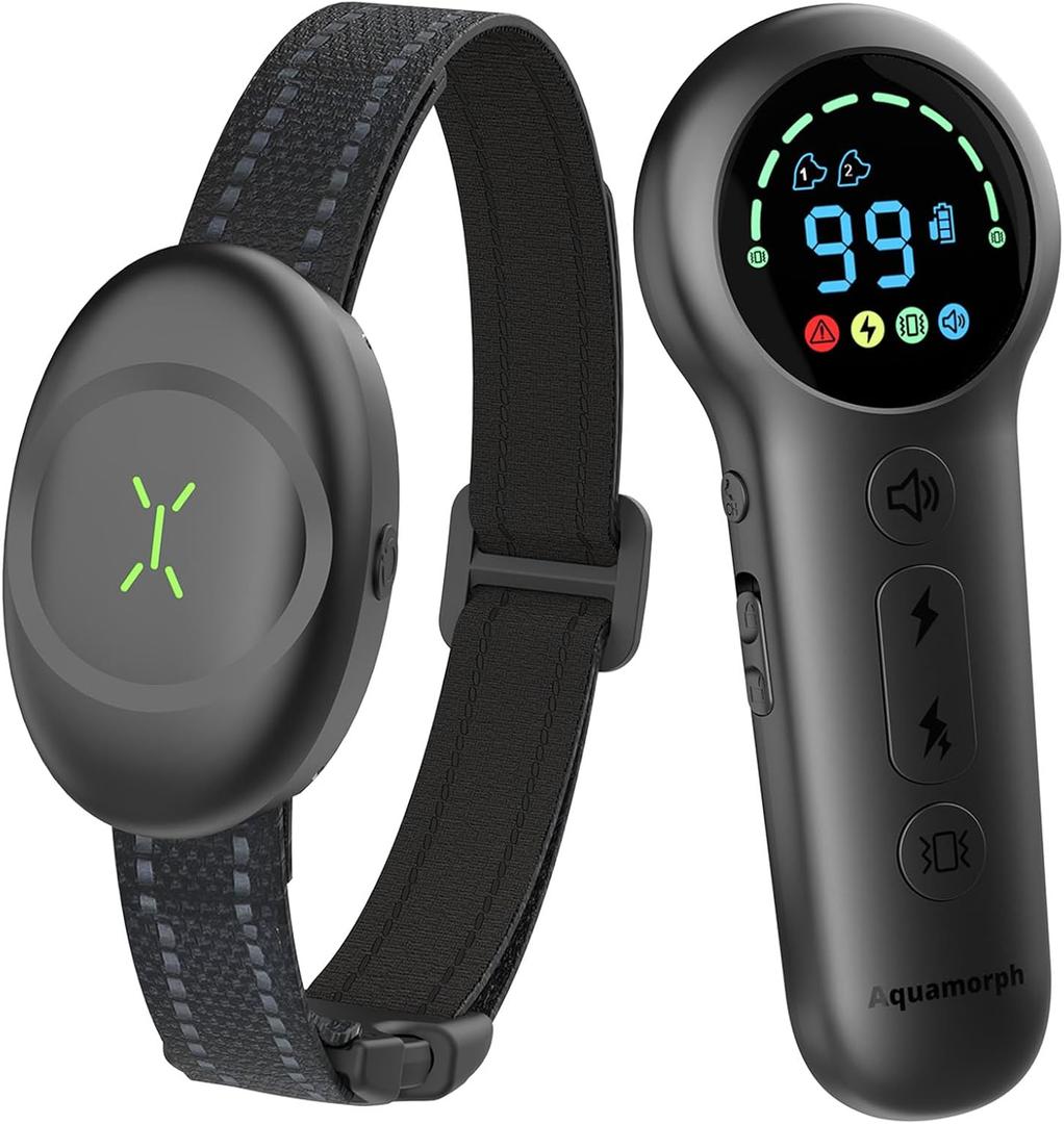 Dog Shock Collar with Soft Neoprene Padded - 4 Training Modes E Collar with 1600FT Remote Control for 5120 lbs Large Medium Small Dogs, IPX7 Waterproof, Black