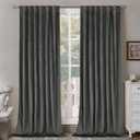 BGment Grey Velvet Curtains 90 Inches for Bedroom, Thermal Insulated Blackout Curtains Room Darkening Drapes with Back Tab and Rod Pocket for Living Room, Set of 2 Panels, 52 x 90 Inch