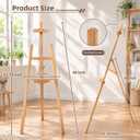 Adjustable Pine Wooden Painting Easel, Art Easel for Display, 23 inches x 35 inches x 56 inches